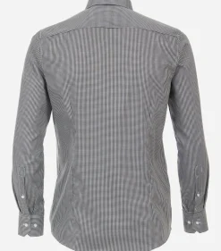 VENTI modern fit overhemd, twill, zwart met wit geruit