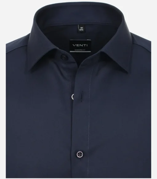 VENTI modern fit overhemd, mouwlengte 7, twill, blauw