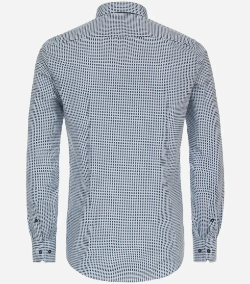 VENTI modern fit overhemd, popeline, blauw dessin