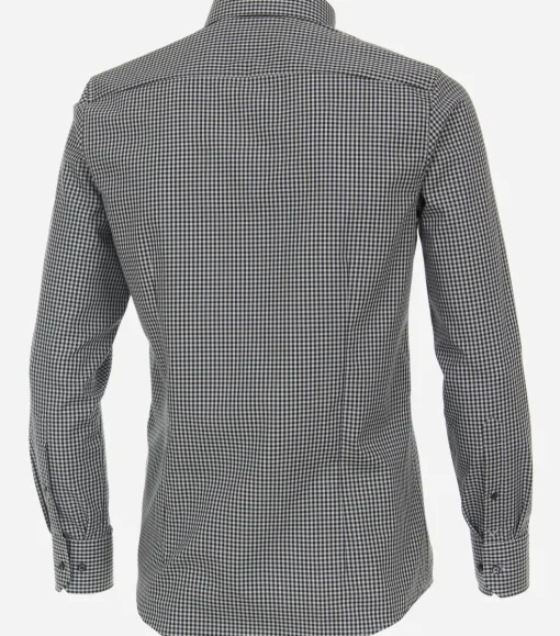VENTI modern fit overhemd, popeline, zwart met wit geruit