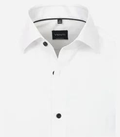 VENTI modern fit overhemd, popeline, wit met dubbele manchet
