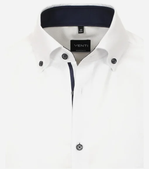 VENTI modern fit overhemd, dobby, wit