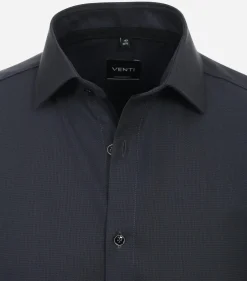 VENTI modern fit overhemd, structuur, zwart
