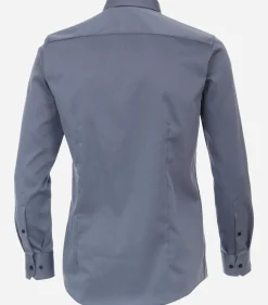VENTI modern fit overhemd, twill, grijsblauw