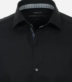 VENTI modern fit overhemd, twill, zwart