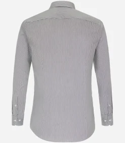 VENTI modern fit overhemd, twill, zwart gestreept