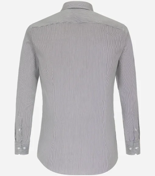 VENTI modern fit overhemd, twill, zwart gestreept