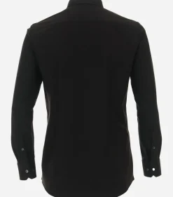 VENTI modern fit overhemd, jersey, zwart