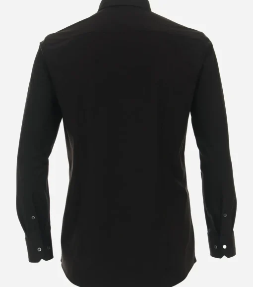 VENTI modern fit overhemd, jersey, zwart