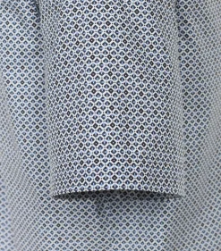 VENTI modern fit overhemd, korte mouw, popeline, blauw met wit dessin
