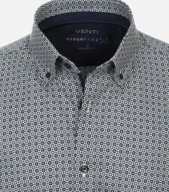 VENTI modern fit overhemd, popeline, blauw dessin