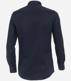 VENTI modern fit overhemd, mouwlengte 7, twill, blauw