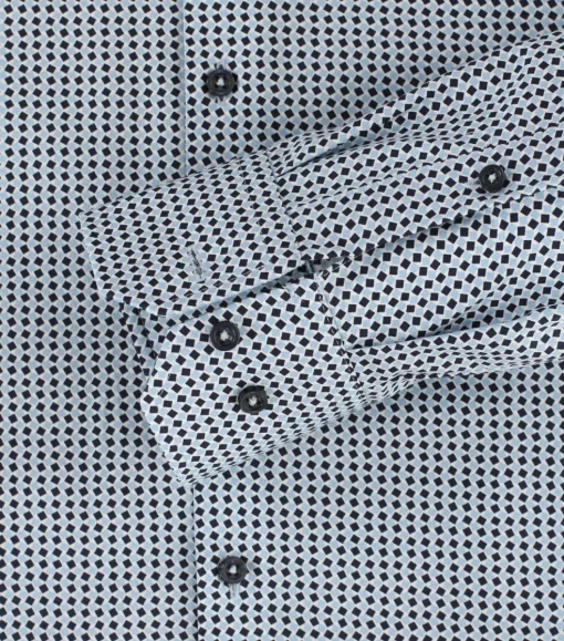 VENTI modern fit overhemd, popeline, blauw dessin