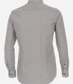 VENTI modern fit overhemd, popeline, bruin dessin