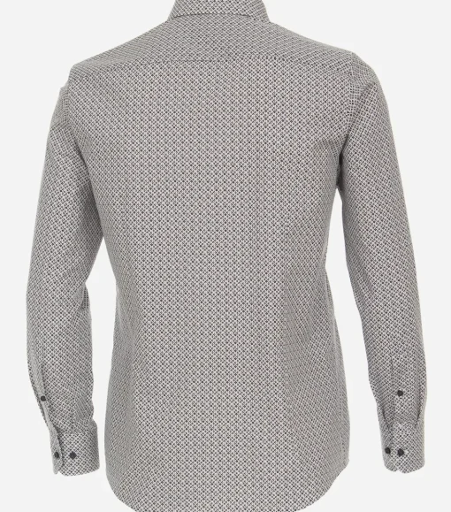 VENTI modern fit overhemd, popeline, bruin dessin