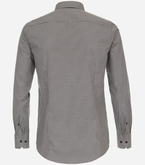 VENTI modern fit overhemd, popeline, bruin dessin