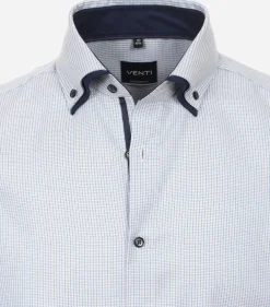 VENTI modern fit overhemd, dobby, blauw