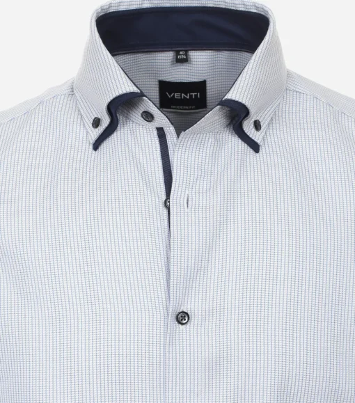VENTI modern fit overhemd, dobby, blauw