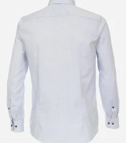 VENTI modern fit overhemd, structuur, blauw