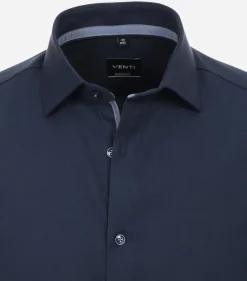 VENTI modern fit overhemd, structuur, blauw