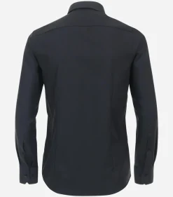 VENTI modern fit overhemd, structuur, zwart