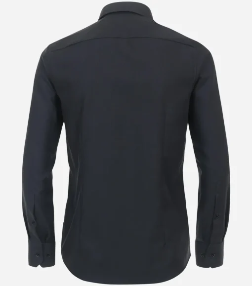 VENTI modern fit overhemd, structuur, zwart