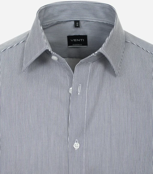VENTI modern fit overhemd, twill, blauw gestreept
