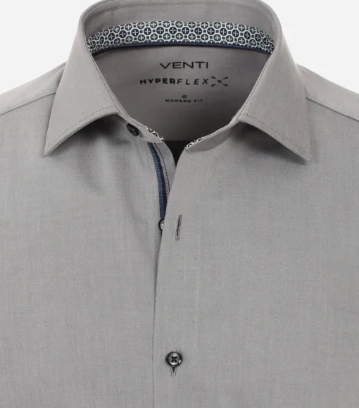 VENTI modern fit overhemd, twill, grijs