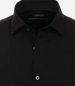 VENTI modern fit overhemd, jersey, zwart