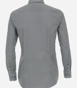 VENTI modern fit overhemd, popeline, blauw dessin