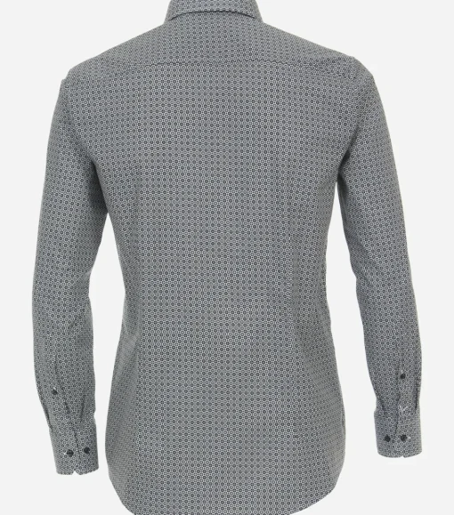 VENTI modern fit overhemd, popeline, blauw dessin