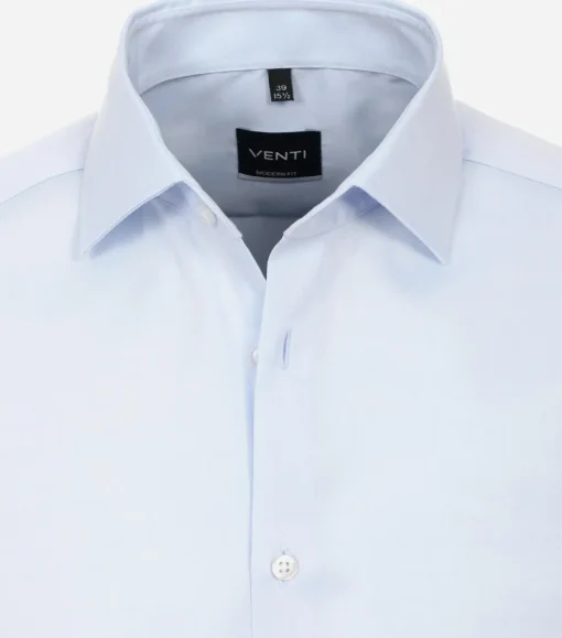 VENTI modern fit overhemd, mouwlengte 7, twill, blauw