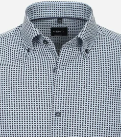VENTI modern fit overhemd, popeline, blauw dessin