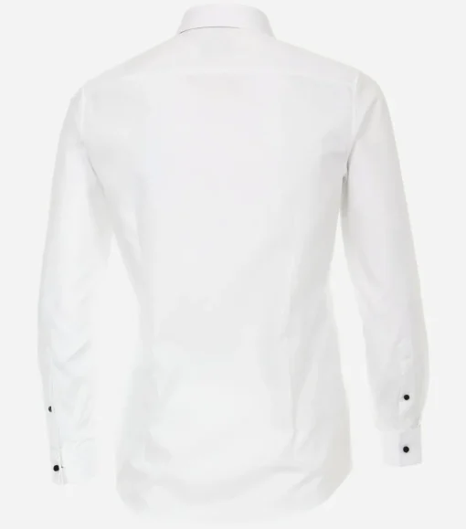 VENTI modern fit overhemd, popeline, wit met dubbele manchet