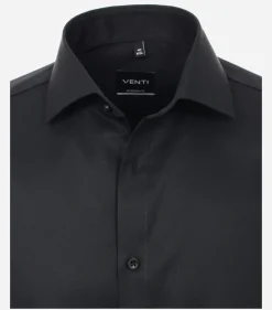 VENTI modern fit overhemd, twill, zwart