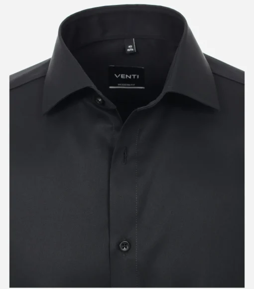 VENTI modern fit overhemd, twill, zwart